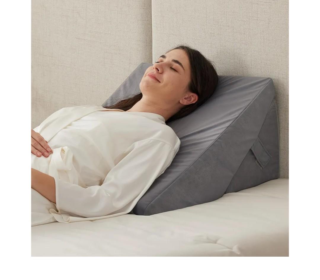 Bed Wedge Pillow for Sleeping, 9&12 Inch Adjustable Wedge Pillow Set for After Surgery, Triangle Pillow for Back Pain Relief, Leg Support, Acid Reflux, Gerd, Velvet