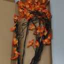 5pcs Artificial Ficus Branches 33.3in Fall Decor Faux Eucalyptus Stems Fake Leaves Autumn Decorations for Home Table Decor,Fall Branches for Vase Filler Centerpieces(Fall Orange)