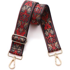 S-Jacorry Purse Strap Replacement Crossbody Wide Shoulder Strap Adjustable Canvas Straps Handbag Strap Replacement Belts (Gold Buckle-1371)