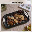 YACEYACE Serving Trays, 2 Pack of Grey Serving Trays, Non Slip-Food Trays with Handles, Trays for Serving Food, Party, Drink, Dining, Cake