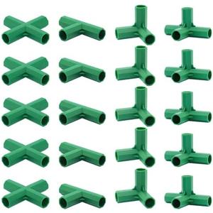 20PCS Fitting 0.43 Inch 11mm 4 Types Stable Support Heavy Duty Greenhouse Frame Building Connector Suitable for Grape Trellis Sunscreen Shed Gardening Plant Stakes for Flower and Greenhouse Frames