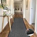 Hallway 10ft Runner Rug Non Slip, Water Absorbent Laundry Mat Black Kitchen Mat Sink Rug, Rubber Backed Indoor Entryway Rug Runner