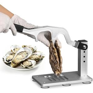 Upgraded Oyster Shucker Machine with Adjustable Heavy-Duty Narrow Blade Design, All-Metal High-Strength Mechanical Steel Oyster Clam Opener Tool Set for Seafood Restaurants and Home Kitchens