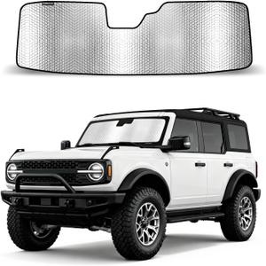 Windshield Sunshade Compatible with Ford Bronco (Not for Bronco Sport) 2021-2026 Car Windshield Foldable Sun Shade,Heavy Duty Reflective Aluminum Film Car Sun Shade UV Protection