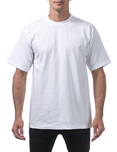 Pro Club Men's Heavyweight Cotton Short Sleeve Crew Neck T-Shirt, White, M