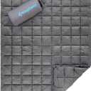 KingCamp Down Camping Blanket - Lightweight, Multifunctional Quilt for Camping with Snap Button, Portable for Stadium, Travel, Airplane, Picnic, Indoor & Outdoor, Provides Warmth (69" x 53", Gray)
