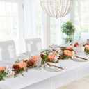 Lvydec 2 Pack Artificial Peony Flower Garland - 6ft Silk Peony Orange Flower Garland Arch Flower Vine for Wedding Party Table Decoration (Orange)
