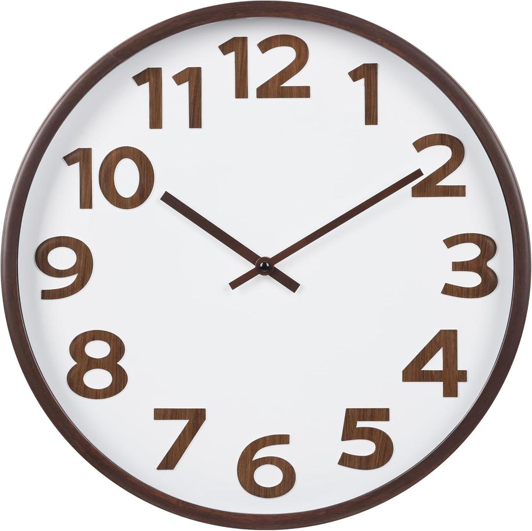 Modern Wood Farmhouse Wall Clock 16 Inch Large Vintage Wall Clocks Battery Operated for Kitchen Living Room Office Decor
