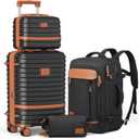Joyway Expandable Carry on Luggage Sets Airline Approved, Lightweight Hard Shell 20 Inch Carry-on Suitcase with Spinner Wheels, Black
