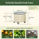 Rolling Metal Citrus Tree Planter Pot, 21 Round Planter Box for Porch Patio & Backyard, 20 Gallon Large Planter Pot with Wheels for Growing Olive Trees Tomatoes Vegetables and Flowers, Pearl White