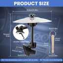 Car Cymbal Air Vent with Wooden Drum Stick Keyring, Mini Drum Crash Cymbal for Car Vent, Suitable for All Types of Vehicles, Funny Musical Cars Accessory for Drummer Music, Silver