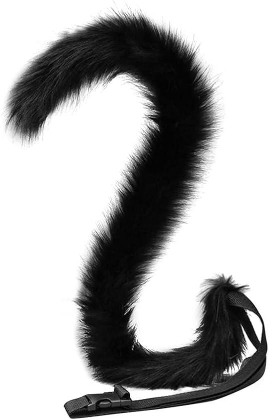 DAZCOS Multicolored Fox Tail for Neko Cosplay Costume Halloween (Black)