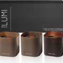 Set of 3 Premium Scented Soy Candles Gift Set | Dusk to Dawn Collection - Canadian Cedar, Black Amber & Sandalwood | Crackling Wood Wick | Luxury Candles for Relaxation, Home Dcor, Gifts | 9.8oz Each