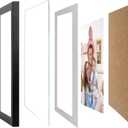 Giftgarden 4x6 Picture Frame Set of 4, 5x7 Frames Matted to 4 by 6 Pictures with Mat or 5 by 7 Photos without Mat, Wall Hanging or Tabletop Display, Black