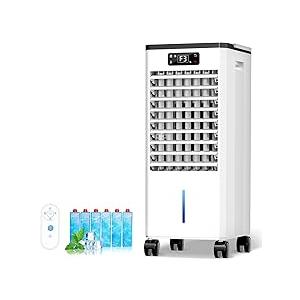 Portable Air Conditioners No Windows Needed, 3-IN-1 Swamp Cooler, Evaporative Air Cooler, 4 Modes & 3 Speeds, 2-Gal Water Tank for Long Cooling, Max 20 FT/S Remote Control, 12 Hours Timer