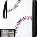 TLAZZ 990 Pockets Baseball Card Binder, Trading Card Collection Binder with 55 Removable Sleeves, Double Sided Pocket Sports Card Binder for MTG TCG Game Card (White)