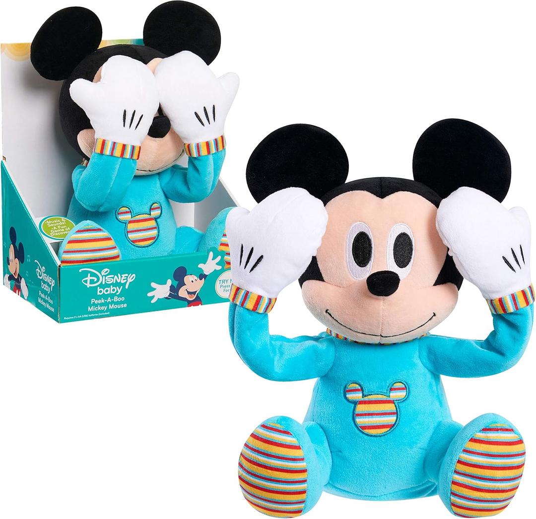 Disney Baby Peek-A-Boo Plush, Mickey Mouse, Officially Licensed Kids Toys for Ages 09Month by Just Play
