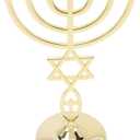 HOMSFOU Israeli Style 7 Branch Metal Candle Holder 8.26In Taper Candle Stand Decorative Table Centerpiece for Home Dining Fireplace Accent