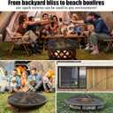 Fire Pit Spark Screen, 30 Inch Fire Pit Screen with Handle & Poker, Heavy-Duty Steel Fire Pit Cover Round Mesh Replacement Outdoor Firepit Screen Lid for Backyard/Beach/RV Camping