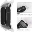 Sport Mesh Nylon Bands Compatible with Garmin Vivosmart 5 tracker Replacement Bands with Case (Transparent Case-M(5.1-8.3inch), Stripe Yellow with Transparent Case)