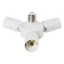 3 in 1 E26/E27 Socket Splitter Use for E26/E27 Standard Base Bulbs Medium Socket White (3 in 1)