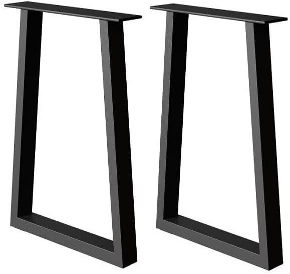 Metal Table Legs 28 inch, Heavy Duty DIY Industrial Desk Furniture Legs Set of 2 Black 28" H18.5" W