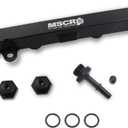 Aluminum Fuel Rail with Oil Gauge Kit Fit for Honda Civic Acura RSX K-series K20 K24 Engines (Black)