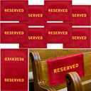 Tudomro Reserved Signs for Pews Chairs Flannel Reserved Pew Cloths Seating Signs Placeholder for Church Wedding Seats Decoration(Red, Gold,8 Pieces)