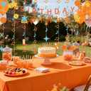 Showgirl Themed Birthday Decorations Pre Strung Glitter Showgirl Themed Birthday Banner Orange Hanging Photo Booth Backdrop for Popular Singer Party Supplies