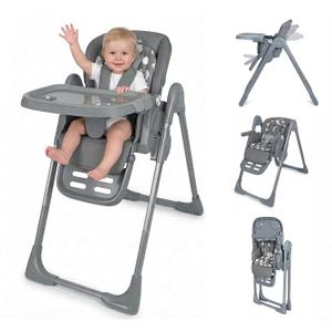 High Chair for Babies and Toddlers, Baby High Chair with Removable Tray, Adjustable Backrest, Footrest Height Settings, Space-Saving Design, Foldable (Dark Gray)