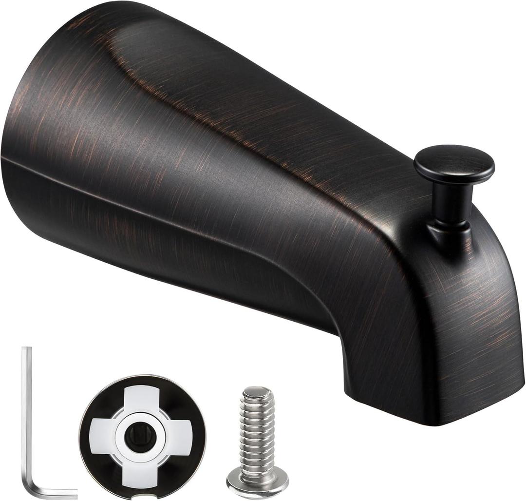 Enhon Slip On Diverter Tub Spout Compatible with Kohler GP85556, Bathroom Shower Bathtub Faucet Spout Replacement Fits 1/2'' Copper Water Tube, 5/32'' Hex Wrench Included (1, Oil Rubbed Bronze)