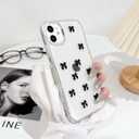 NITITOP Compatible with iPhone 12 Mini Case Clear Cute Sparkly 3D Bow Bling Glitter Bowknot for Women Girls Ultra Slim Anti-Yellow Protective Phone Cover - Black