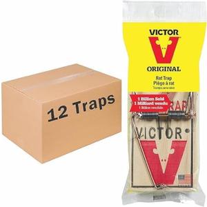 Victor M200 Metal Pedal Sustainably Sourced FSC Wood Humane Snap Rat Trap -12 Wooden Traps 