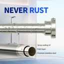 Shower Curtain Rod, 1" Diameter Heavy Duty Tension Shower Rod, Non Slip Adjustable 28-102 inch No Drill Shower Curtain Rods Spring Tension For Bathroom, Shower Stall, No Rust, Brushed Nickel