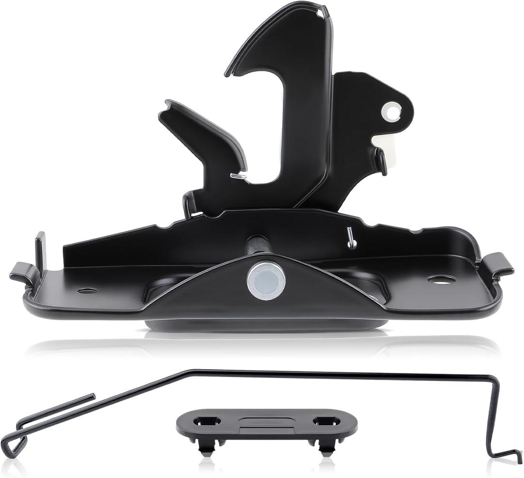 3Pcs Hood Latch Catch Striker with Hood Safety Latch Catch Rod/Safety Catch Retainer Clip Compatible with Dodge Ram 1500 2500 3500 55275843AB 55275850AB 05143056AA