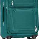 U.S. Traveler Rio Lightweight Softside Rolling Carry-on Suitcase, 4-Wheel Single, Teal, 22"
