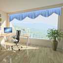 Valances for Windows and Bedroom - Light Sky Blue Rod Pocket Blackout Valances, Pack of 4 (39" W x 20" L)