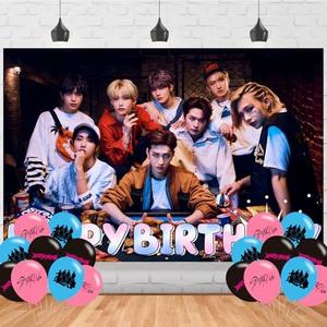 Stray Kids Merch 5 Star Birthday Party Supplies Backdrop 5x3 Music Team Happy Birthday Background Photography Stray Kids Party Decorations Banner Photo Booth Props
