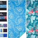 2 Pack Lightweight Thin Beach Towel Oversized 71"x32" Big Extra Large Microfiber Sand Free Towels for Adult Quick Dry Travel Camping Beach Accessories Vacation Essential Gift Blue Shell Flamingo