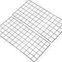 PATIKIL 24"x12" Wire Grid Panel, 2 Pack Wall Grid Decorative Panels Board Photo Pictures Display Decor Hanging Organizer for Home Office, Black