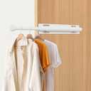 Luvenia Valet Rod, Adjustable Closet Rod 12in Heavy Duty Stainless Steel, Closet Rods For Hanging Clothes Retractable Slide Out Valet Rod For Closet Pull Out For Closet, Laundry Room, Bedroom(White)