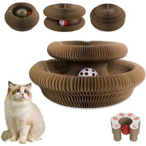 Cat Toy,Cat Scratchers for Indoor Cats,Foldable Magic Organ Cat Scratcher,Interactive Accordion Cardboard Cat Scratch Pad,Cat Toy Interactive for Indoor Cats Boredom Relief