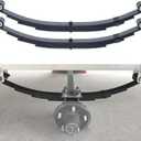 Trailer Leaf Spring Kit,4 Leaf 1750lb Capacity Double Eye Spring for 3500lb Trailer,Leaf Springs for Trailer Axle Hanger Kit with U-Bolt Kit