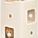 Cat House, Cat Beds for Indoor Cats, 2-Story Cat Condo Cube