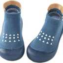 Baby Sock Shoes Boys Girls First Walking Infant Toddler Shoes Non Slip Lightweight Indoor Outdoor (6-9 Months Toddler, Shape Blue)