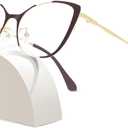 Blue Light Blocking Glasses Women Anti Eyestrain Computer Cat Eye Eyeglasses Cat Eye Clear Frame (S-brown Gold)