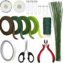 Floral Arrangement Kit,17 Pieces Flower Tools Include Floral Wire Cutter Scissor Floral Tape 22 Gauge Paddle Wire 26 Gauge Stem Wire Pearl Corsage Pin Bouquet Wrap Florist (shears)