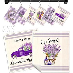 Kitchen Swedish Dishcloths with Hooks - 6 Pack Reusable Dish Cloths for Washing Dishes Fast Drying Cute Fun Swedish Dish Towels Washable Cleaning Sponge, Bicycle Lavender