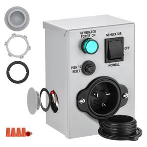 Kohree 20 Amp Generator Transfer Switch - 125V Weatherproof Power Inlet Box with NEMA 5-20P Circuit Breaker, Predrilled Manual Transfer Switch Inlet Box for Indoor/Outdoor Use, ETL Listed
