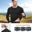 Dalavch 5 Pack Men’s Compression Shirts Long Sleeve Athletic Workout Rash Guard Gym Active Sports Undershirt Base Layer Top (Black, M)